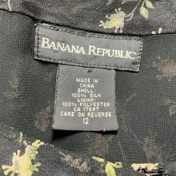 BANANA REPUBLIC 100% Silk Button Front Fully Lined Short Sleeve Mini Dress Sz 12 - Picture 4 of 7